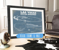 Cutler West Racetrack Collection 14" x 11" / Black Frame & Mat Las Vegas Motor Speedway Blueprint NASCAR Race Track Print 845000161_75179