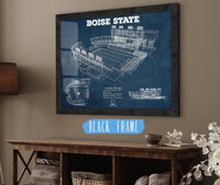 Cutler West College Football Collection 14" x 11" / Black Frame Boise State Broncos Art - Vintage Boise State Stadium Blueprint Art Print 794329567_47154