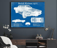 Cutler West Chevrolet Collection 1971 Buick Riviera Blueprint Vintage Auto Print