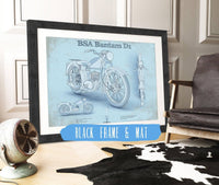 Cutler West 14" x 11" / Black Frame & Mat BSA Bantam D1 Blueprint Motorcycle Patent Print 833110063_46363