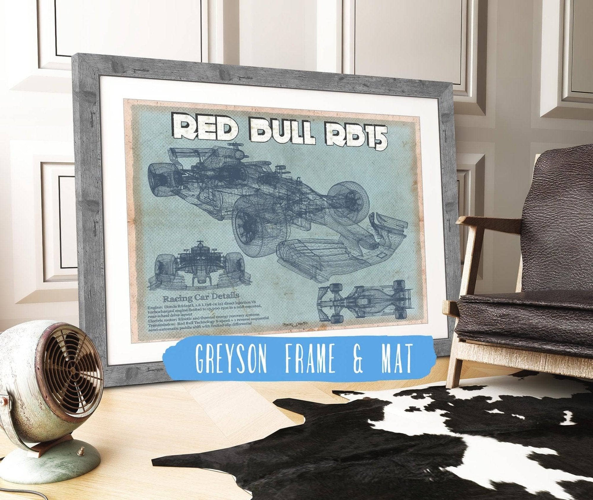 Cutler West Vehicle Collection Red Bull RB15 2019 Blueprint Formula One Race Car Print