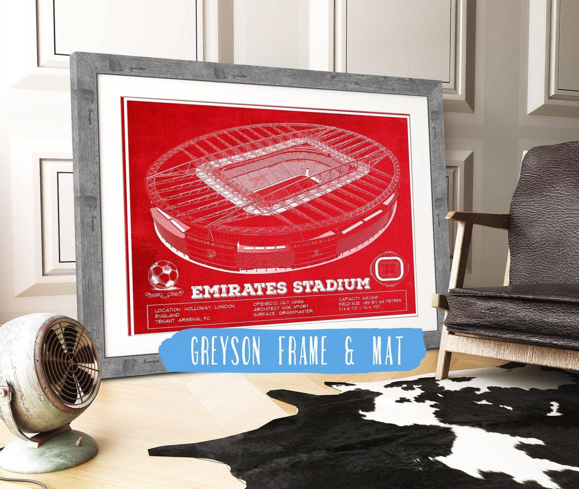 Cutler West Soccer Collection 14" x 11" / Greyson Frame & Mat Arsenal Football Club - Emirates Stadium Soccer Print 936994111-TOP