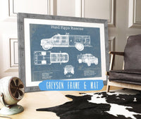 Cutler West Ford Collection 14" x 11" / Greyson Frame & Mat Ford F450 Rescue Vehicle Vintage Blueprint Auto Print 933311032_54949