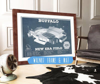 Cutler West Pro Football Collection 14" x 11" / Walnut Frame & Mat Buffalo Bills - New Era Field - Vintage Football Print 698474966-TOP