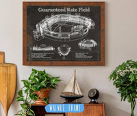 Cutler West Baseball Collection 14" x 11" / Walnut Frame Guaranteed Rate Field - Chicago White Sox Team Color Vintage Baseball Fan Print 933311127_22159