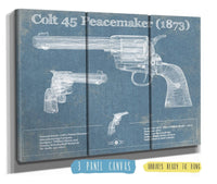 Cutler West Military Weapons Collection 48" x 32" / 3 Panel Canvas Wrap Colt 45 Peacemaker 1873 Blueprint Vintage Gun Print 892159293_54199
