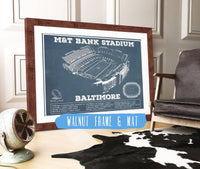 Cutler West Pro Football Collection 14" x 11" / Walnut Frame & Mat Baltimore Ravens - M&T Bank Stadium - Vintage Football Print 635803678-TOP
