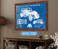 Cutler West Ford Collection 1933 Ford V8 Model B Vintage Blueprint Auto Print