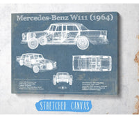 Cutler West Mercedes Benz Collection Mercedes Benz 220S W111 (1964) Blueprint Vintage Auto Print