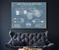 Cutler West Chevrolet Collection 1980 Chevrolet Silverado Vintage Blueprint Auto Print