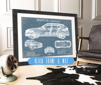 Cutler West Vehicle Collection 14" x 11" / Black Frame & Mat BMW X1 (2013) Vintage Blueprint Auto Print 833110087_49135