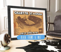 Cutler West Pro Football Collection 14" x 11" / Black Frame & Mat Vintage New England Patriots Gillette Stadium Wall Art 717505847-14"-x-11"66467