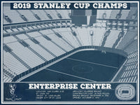 Cutler West 14" x 11" / Unframed St. Louis Blues Enterprise 2019 Stanley Cup Champions - Vintage Hockey Team Color Print 933350140_25852
