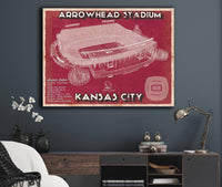 Cutler West Pro Football Collection Kansas City Chiefs Arrowhead Stadium Vintage Football Print