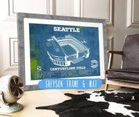 Cutler West Soccer Collection 14" x 11" / Greyson Frame & Mat Seattle Sounders F.C. - Vintage Century Link Field MLS Soccer Print _29144
