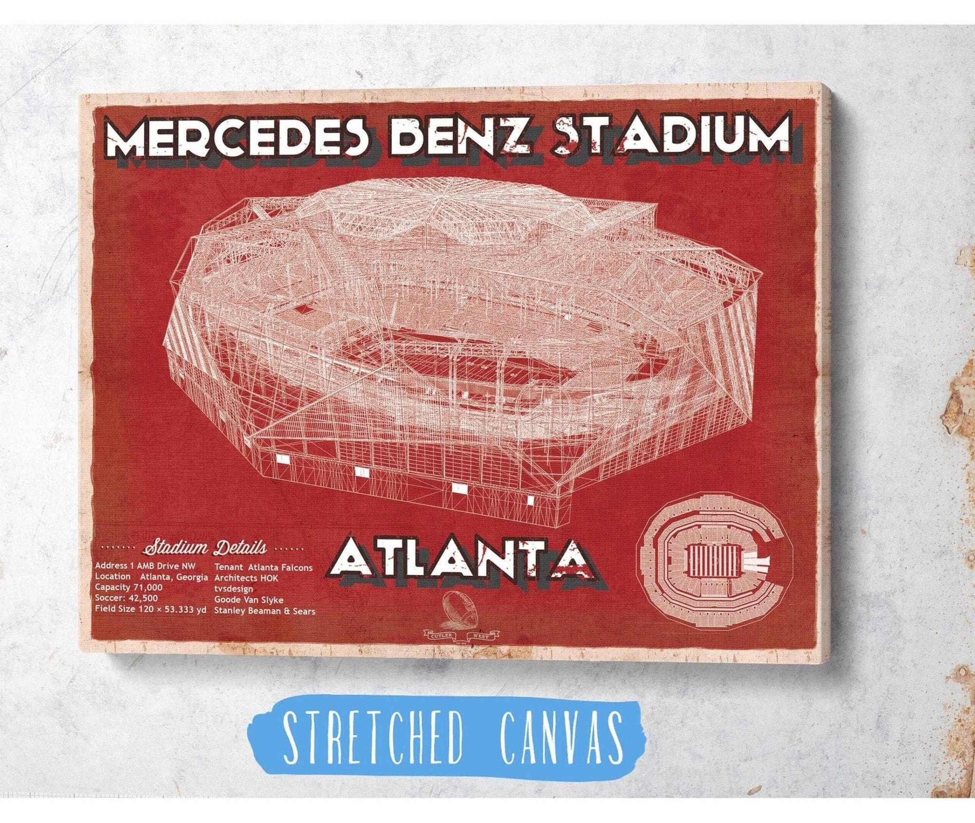 Cutler West Pro Football Collection Atlanta Falcons - Mercedes-Benz Stadium NFL Team Print