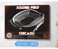 Cutler West Pro Football Collection Chicago Bears Stadium Seating Chart Soldier Field Vintage Football Print
