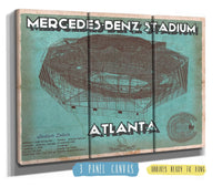 Cutler West Pro Football Collection 48" x 32" / 3 Panel Canvas Wrap Vintage Atlanta Falcons - Mercedes-Benz Stadium Football Print 717722401-48"-x-32"74435