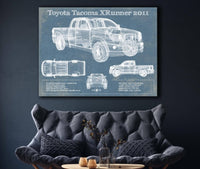 Cutler West Toyota Tacoma XRunner 2011 Vintage Blueprint Auto Print