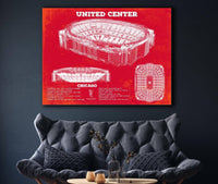 Cutler West United Center - Chicago Blackhawks Team Colors Vintage Hockey Print