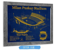 Cutler West West Virginia Mountaineers Team Color - Mountaineer Field at Milan Puskar Stadium Blueprint