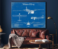Cutler West Waco CG-4 Military Aircraft Patent Blueprint Original Military Wall Art