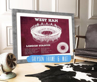 Cutler West 14" x 11" / Greyson Frame & Mat West Ham United FC - Vintage London Stadium Soccer Print 736809452-14"-x-11"3441
