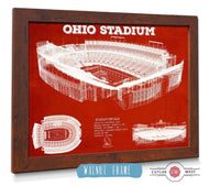 Cutler West Best Selling Collection 14" x 11" / Walnut Frame Ohio State Buckeyes Art - Ohio Stadium Vintage Stadium Blueprint Art Print 722811916-TOP