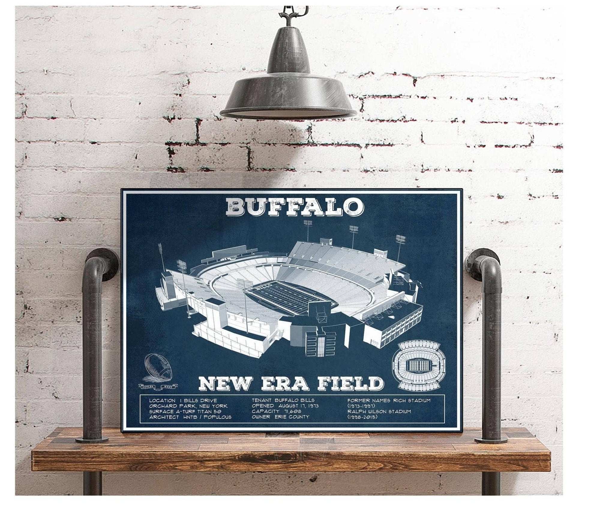 Cutler West Pro Football Collection Buffalo Bills - New Era Field - Vintage Football Print