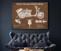 Cutler West Motor Scooter IWL Berlin SR59 Vintage Blueprint Motorcycle Print
