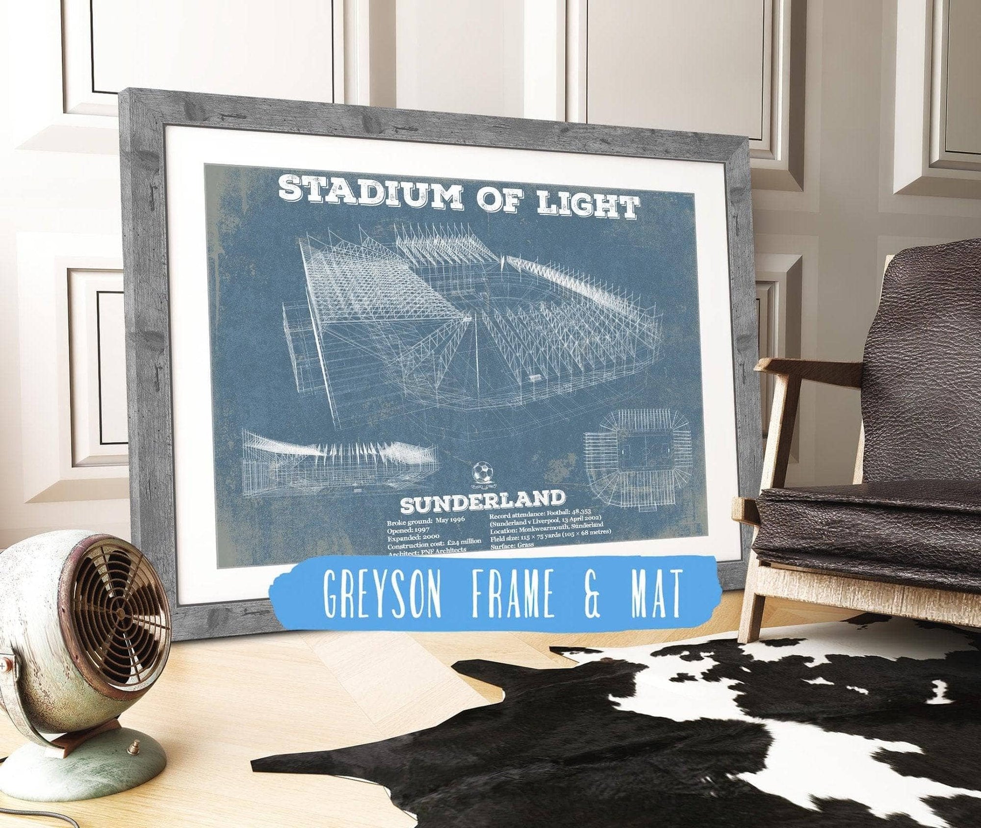 Cutler West Soccer Collection 14" x 11" / Greyson Frame & Mat Sunderland AFC Stadium Of Light Soccer Print 845000162_31058
