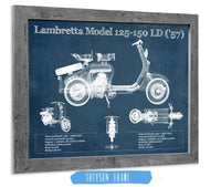Cutler West Lambretta Model 125 150 LD ('57) Vintage Blueprint Motorcycle Print