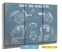 Cutler West Vehicle Collection 48" x 32" / 3 Panel Canvas Wrap BMW 328 Roadster Blueprint Vintage Auto Print 845000138_48061