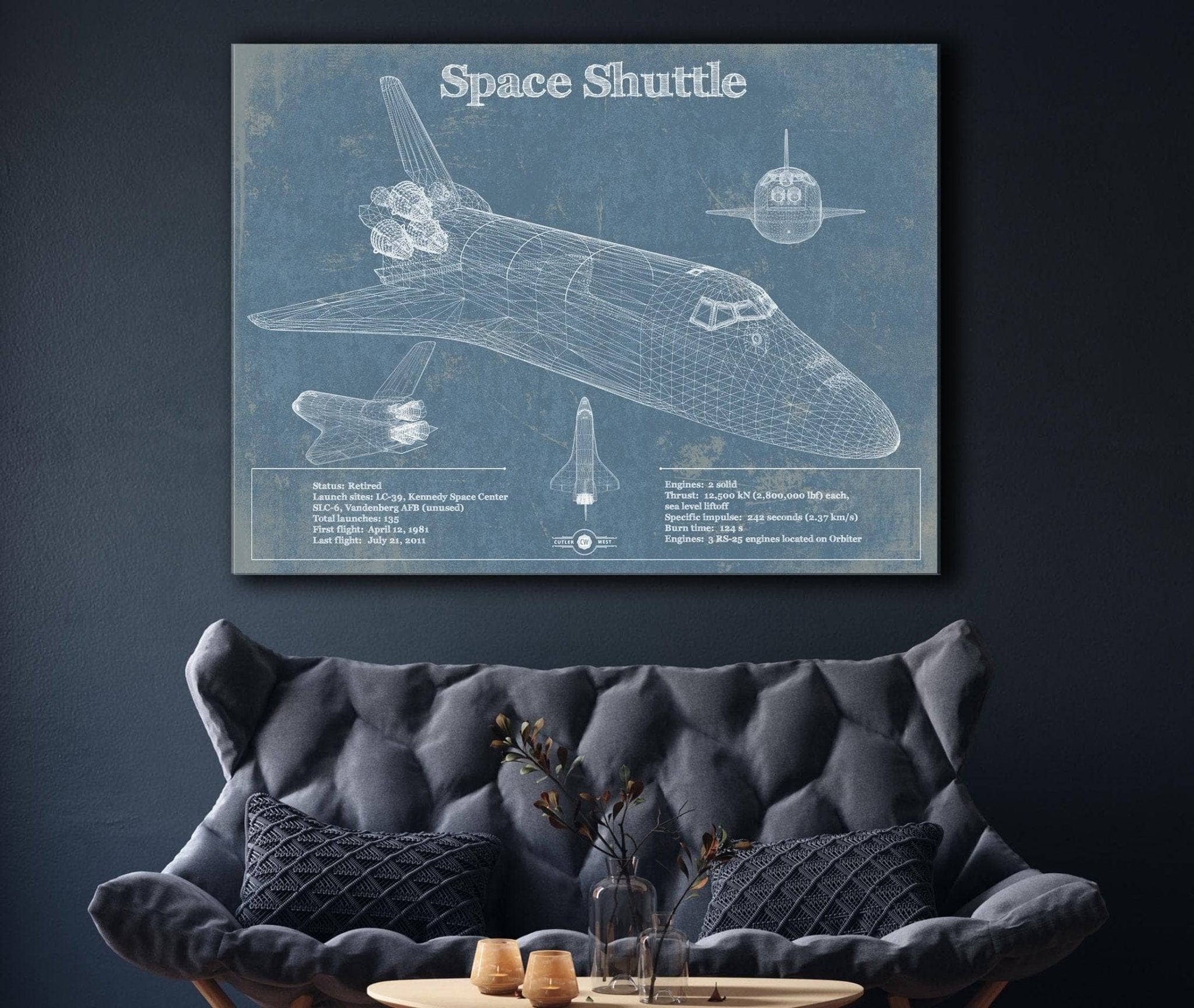 Cutler West SciFi, Fantasy, and Space Space Shuttle Aviation Blueprint Print