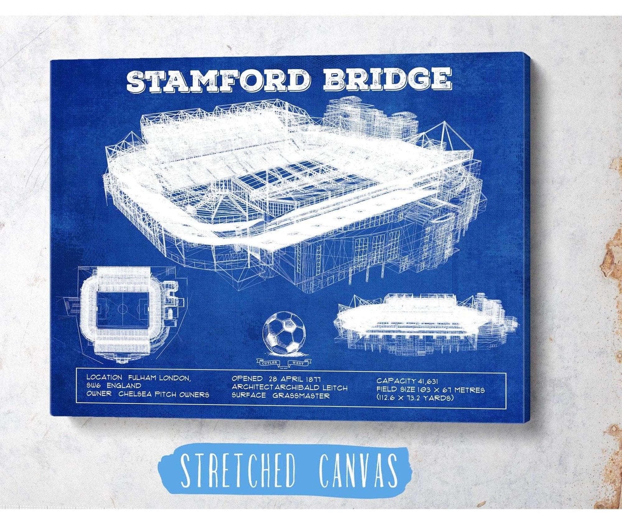 Cutler West Soccer Collection Stamford Bridge - Chelsea FC European Football Soccer Stadium Print