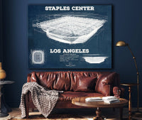 Cutler West Basketball Collection LA Lakers - Staples Center Vintage Blueprint NBA Basketball NBA Print