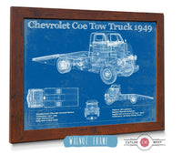 Cutler West Chevrolet Collection 1949 Chevrolet 5100 Coe Tow Vintage Blueprint Auto Print