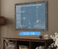 Cutler West Van de Graaff electrostatic generator Blueprint Vintage Science Print