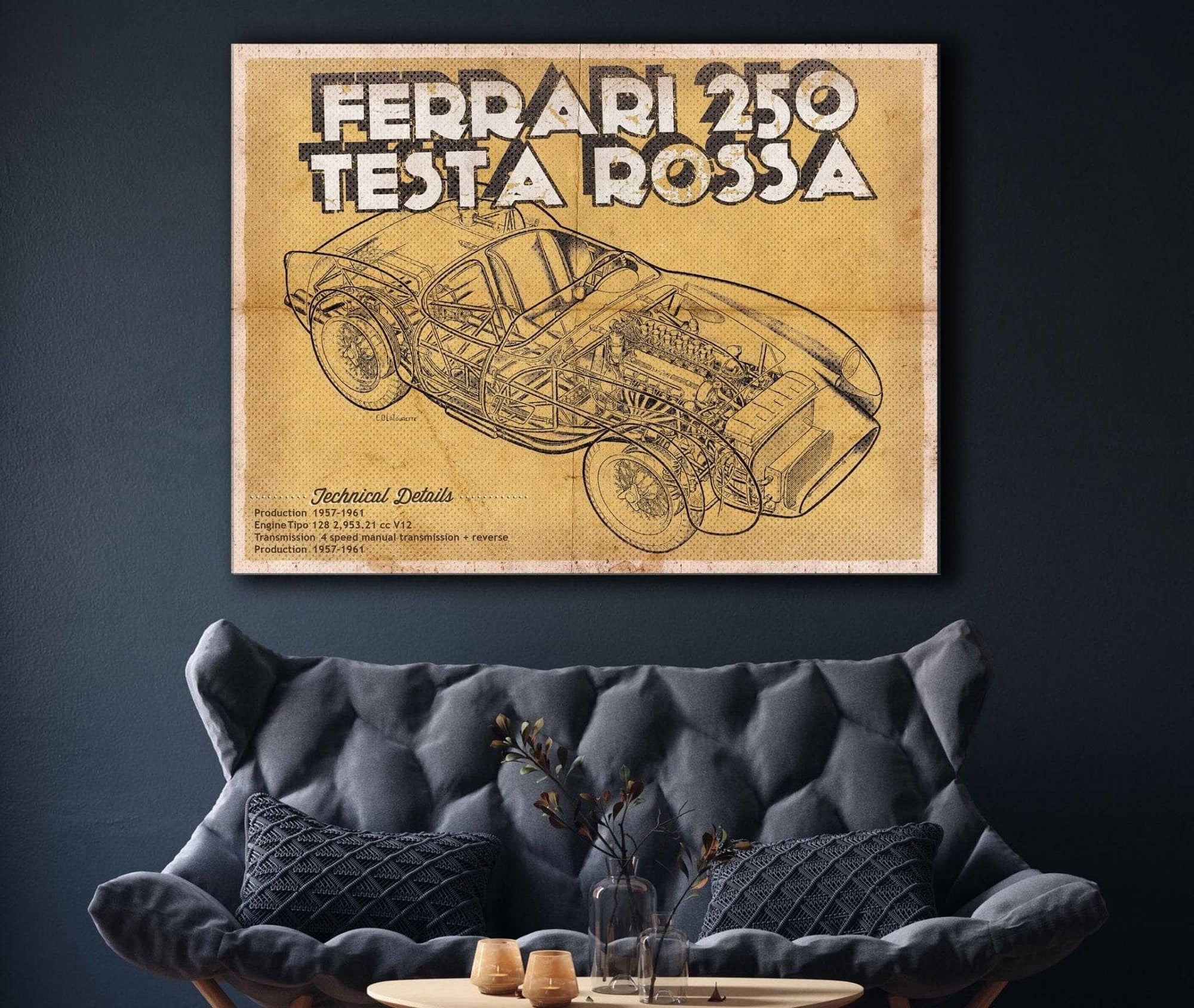 Cutler West Ferrari Collection Ferrari 250 Testa Rossa Racing Sports Car Print