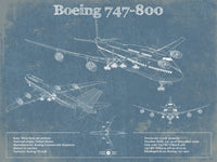 Cutler West Boeing Collection 14" x 11" / Unframed Boeing 747-800 Vintage Aviation Blueprint Print - Custom Pilot Name Can Be Added 833110135_33162
