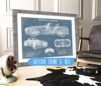 Cutler West Vehicle Collection 14" x 11" / Greyson Frame & Mat BMW Z4 Cabriolet Vintage Blueprint Auto Print 833110072_48943