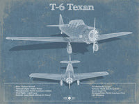 Cutler West Military Aircraft 14" x 11" / Unframed T-6 Texan Aircraft Blueprint Original Military Wall Art 787363204_31314