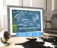 Cutler West 14" x 11" / Greyson Frame & Mat Williams-Brice Stadium Art - South Carolina Gamecocks Vintage Blueprint Art Chart 649671257-14"-x-11"24804