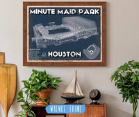 Cutler West Baseball Collection 14" x 11" / Walnut Frame Houston Astros Minute Maid Park Team Color Vintage Baseball Fan Print 661288993-TOP