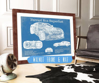 Cutler West Ferrari Collection 14" x 11" / Walnut Frame & Mat Ferrari 812 Superfast Blueprint Vintage Auto Print 933350033_21500