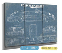 Cutler West Porsche Collection 48" x 32" / 3 Panel Canvas Wrap Porsche Speedster 356A 1600 Vintage Auto Print 694513411-BLUE_11062