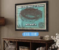Cutler West Pro Football Collection 14" x 11" / Black Frame Vintage Atlanta Falcons - Mercedes-Benz Stadium Football Print 717722401-14"-x-11"74386
