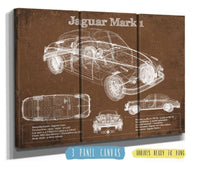 Cutler West Jaguar Collection 48" x 32" / 3 Panel Canvas Wrap Jaguar Mark 1 Saloon Blueprint Vintage Auto Print 933311120_12976