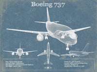 Cutler West Boeing Collection 14" x 11" / Unframed Boeing 737 Vintage Aviation Blueprint Print - Custom Pilot Name Can Be Added 833447919_48341