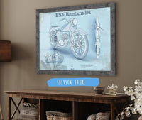 Cutler West 14" x 11" / Greyson Frame BSA Bantam D1 Blueprint Motorcycle Patent Print 833110063_46368